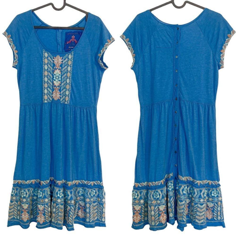 Johnny Was Embroidered Tunic Dress Blue S - Picture 4 of 8